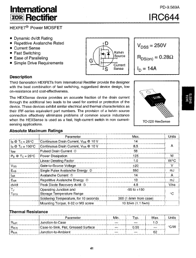 IRC644 International Rectifier