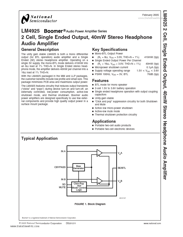 LM4925 National Semiconductor