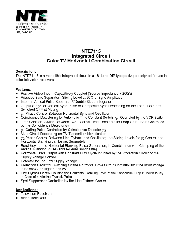 NTE7115 NTE Electronics