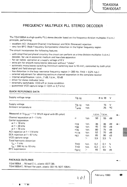 <?=TDA1005A?> डेटा पत्रक पीडीएफ