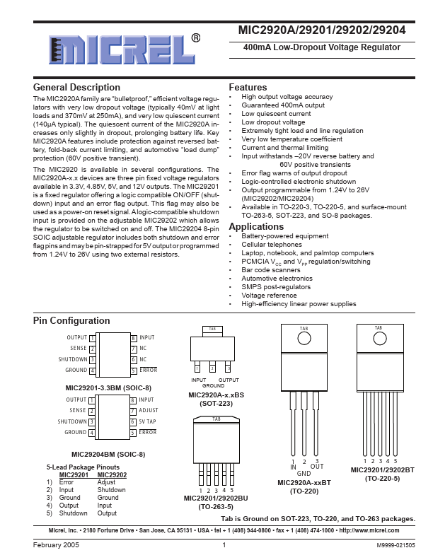 MIC29204 Micrel Semiconductor