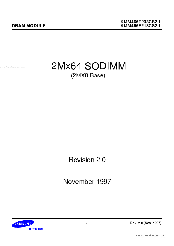 KMM466F213CS2-L Samsung Semiconductor