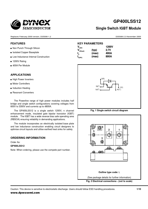 GP400LSS12 Dynex Semiconductor