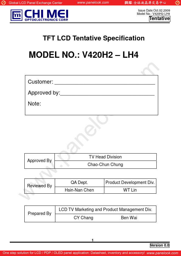 <?=V420H2-LH4?> डेटा पत्रक पीडीएफ