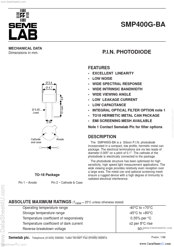 SMP400G-BA Semelab PLC