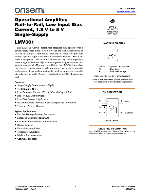 LMV301 ON Semiconductor