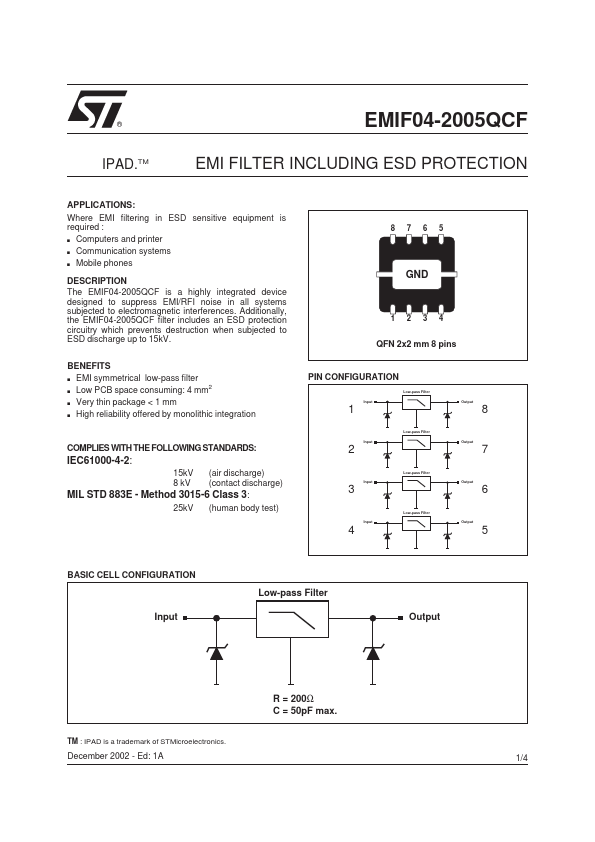 <?=EMIF04-2005QCF?> डेटा पत्रक पीडीएफ