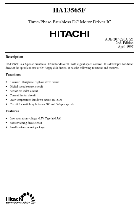 HA13565F Hitachi Semiconductor