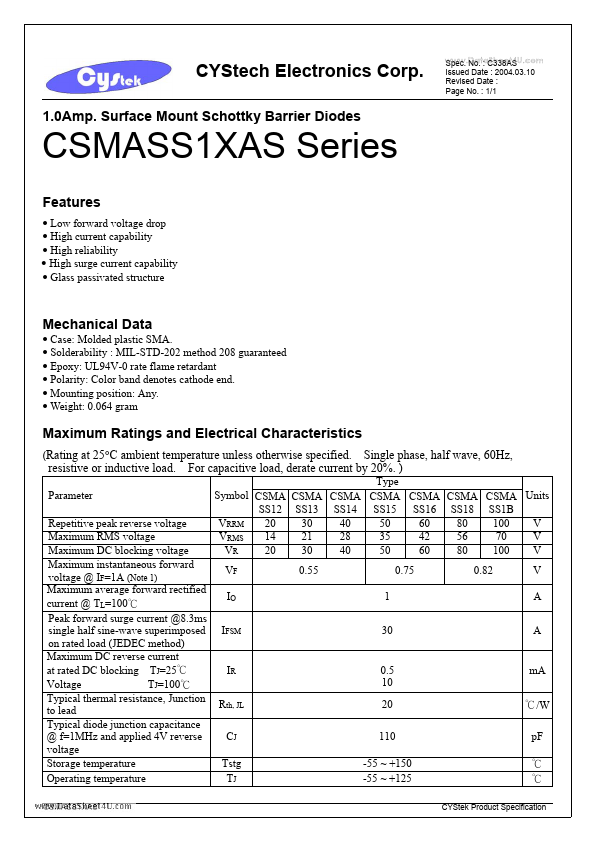 CSMASS1XAS Cystech Electonics