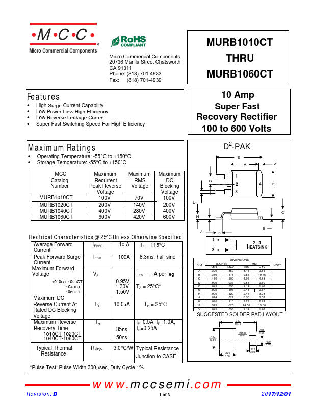 <?=MURB1060CT?> डेटा पत्रक पीडीएफ