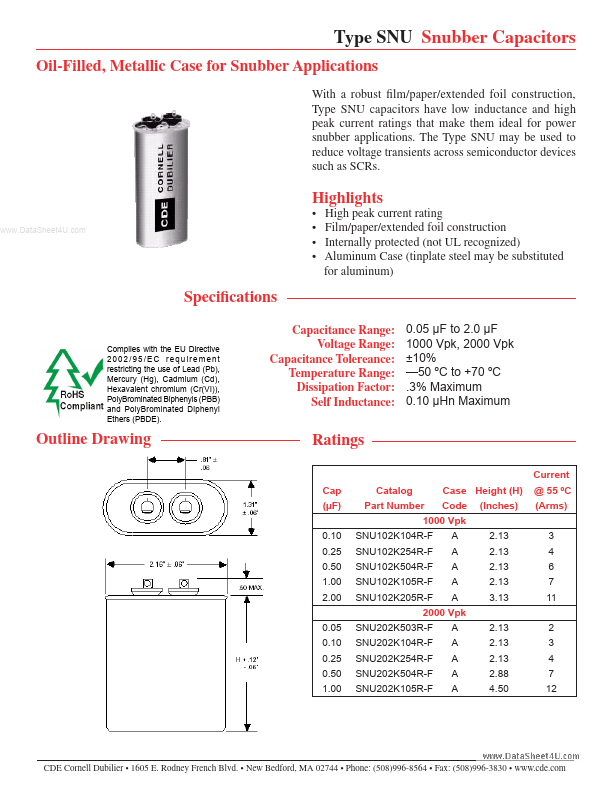 <?=SNU102K105R-F?> डेटा पत्रक पीडीएफ