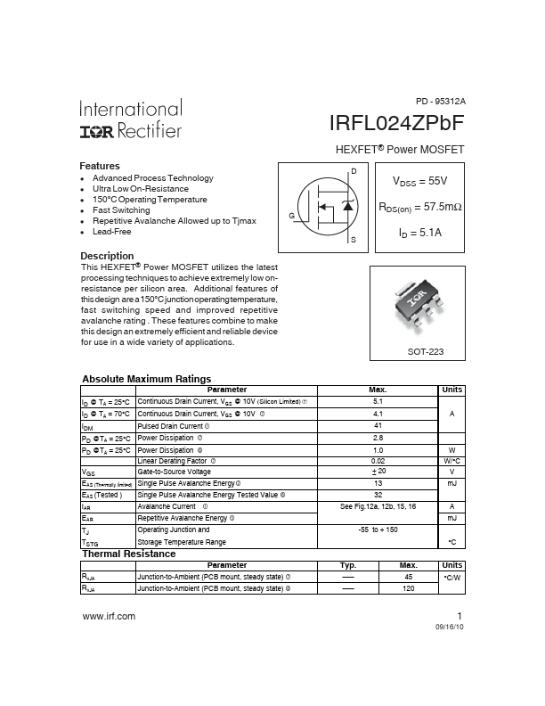 IRFL024ZPbF