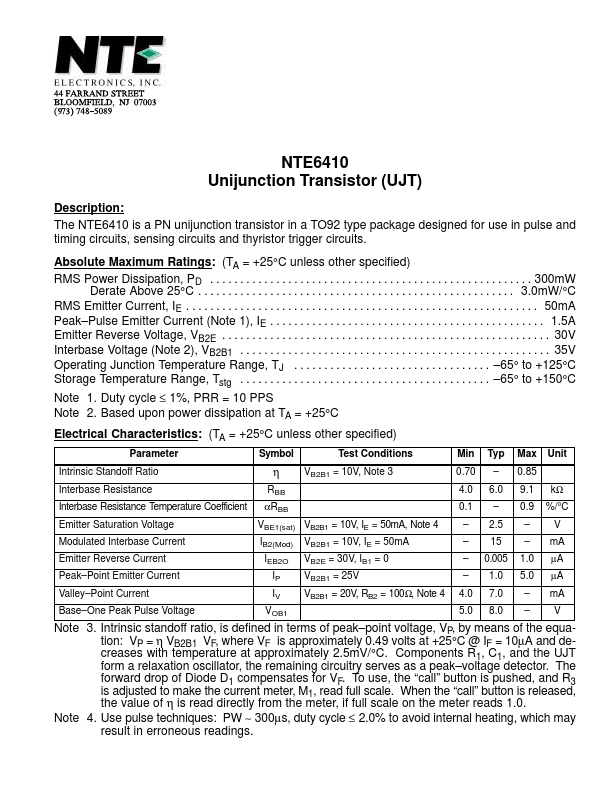 NTE6410 NTE Electronics