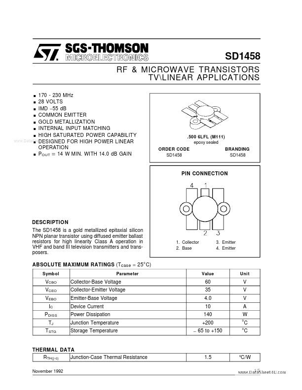 SD1458 STMicroelectronics