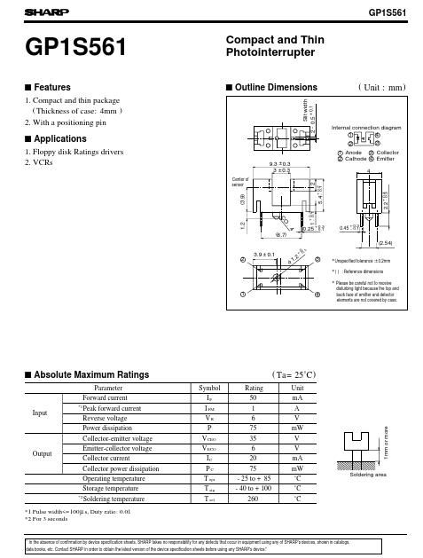 GP1S561 Sharp Electrionic Components