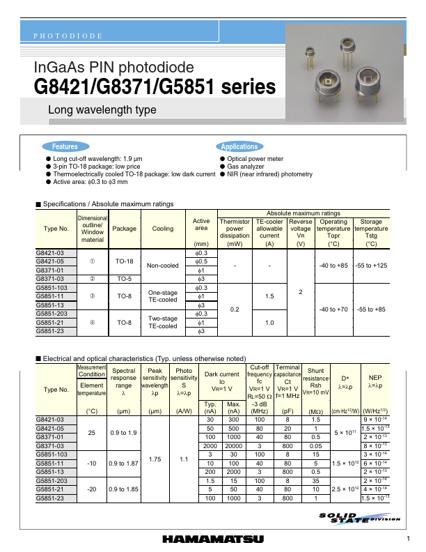 G5851-11 Hamamatsu Corporation