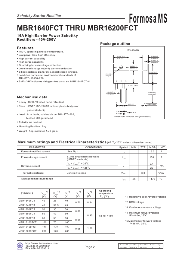 MBR16150FCT