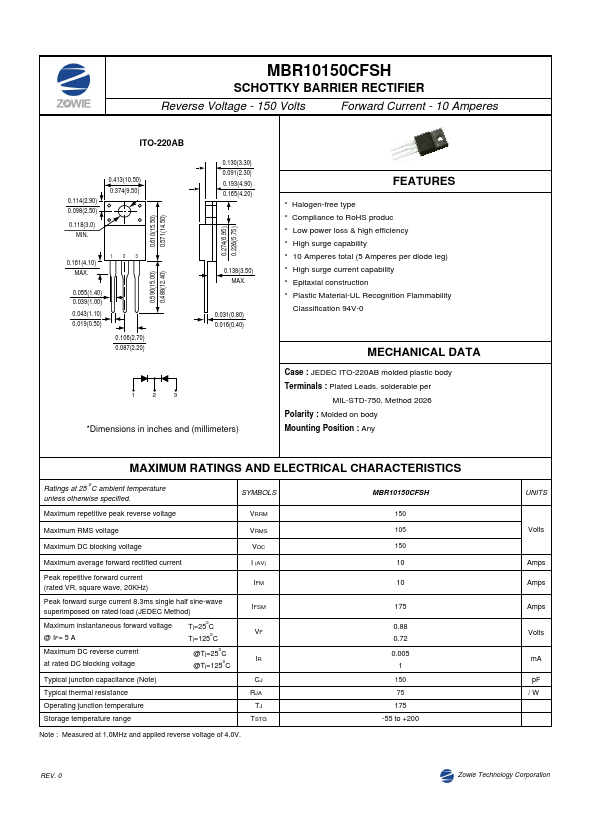 <?=MBR10150CFSH?> डेटा पत्रक पीडीएफ