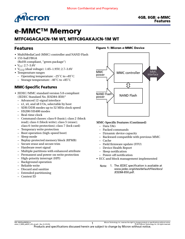 <?=MTFC8GAKAJCN-1M?> डेटा पत्रक पीडीएफ