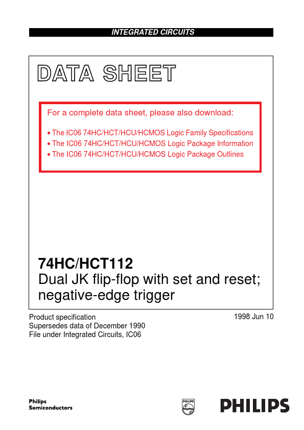 <?=74HCT112?> डेटा पत्रक पीडीएफ