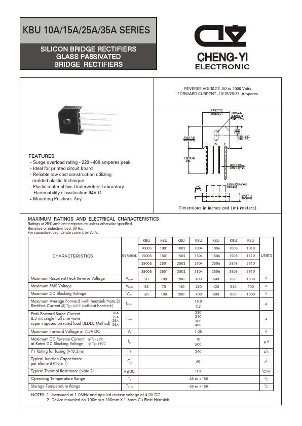 KBU3501 CHENG-YI ELECTRONIC