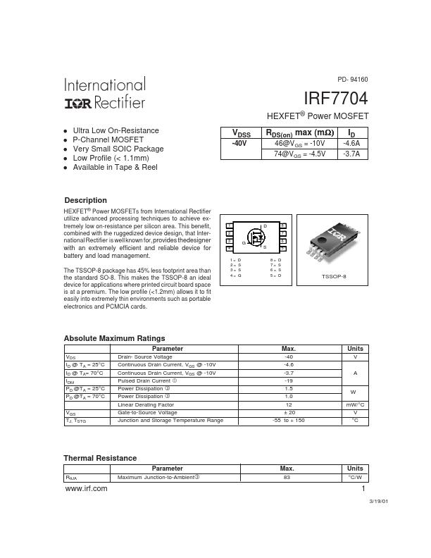 IRF7704 International Rectifier