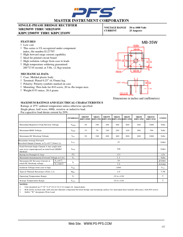 MB254W PFS