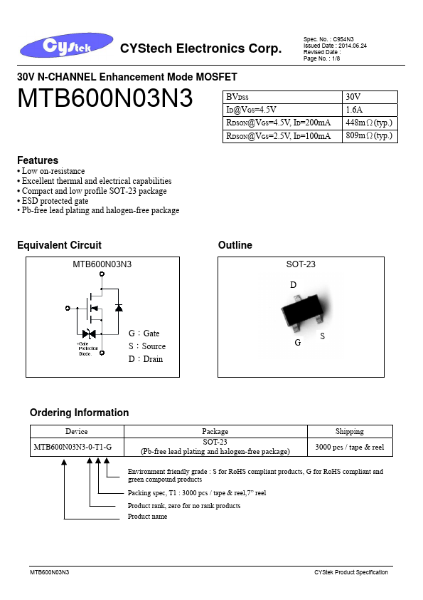 <?=MTB600N03N3?> डेटा पत्रक पीडीएफ