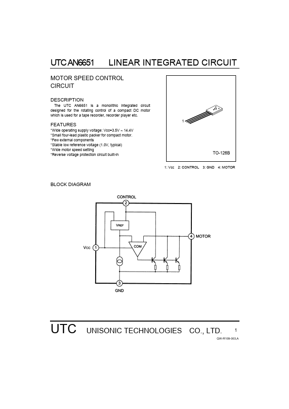 UTCAN6651 Unisonic Technologies