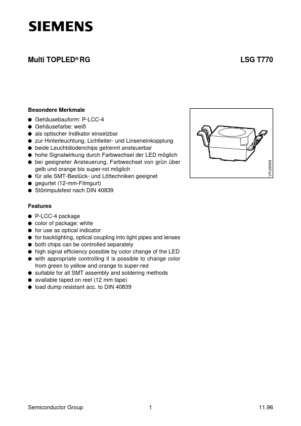 LSGT770-J Siemens Semiconductor