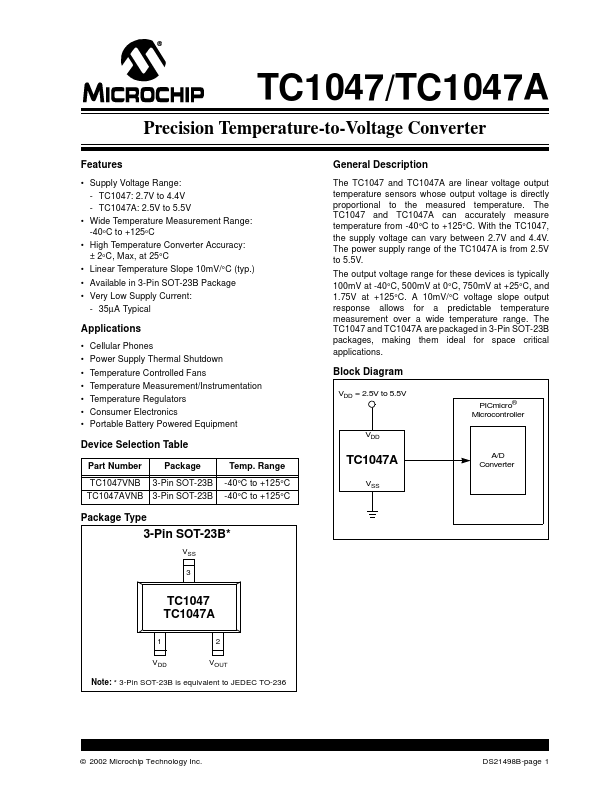 TC1047 Microchip Technology