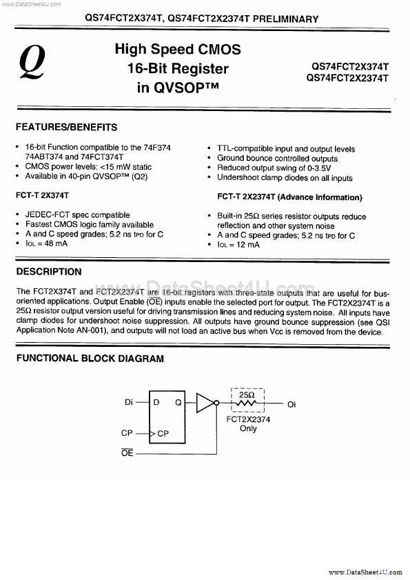 <?=QS74FCT2X374T?> डेटा पत्रक पीडीएफ