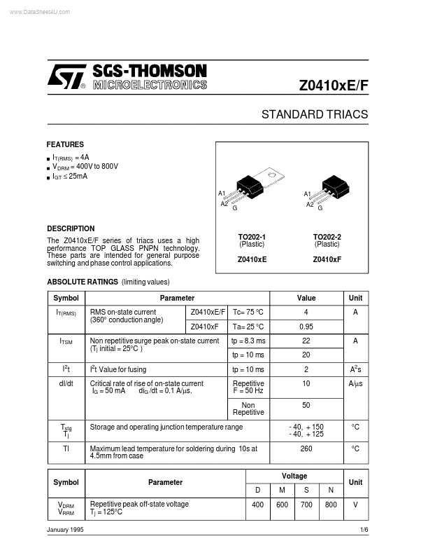 Z0410xF ST Microelectronics