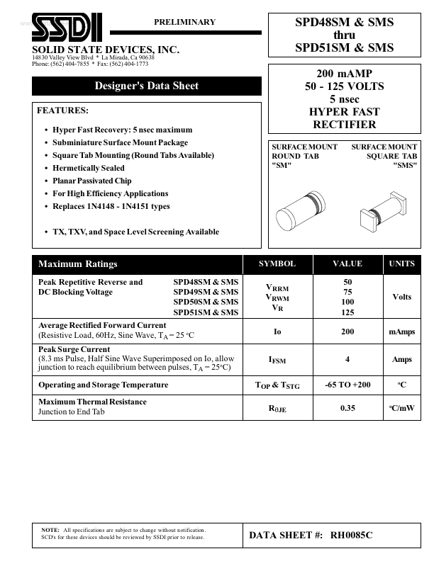 SPD50SMS SSDI