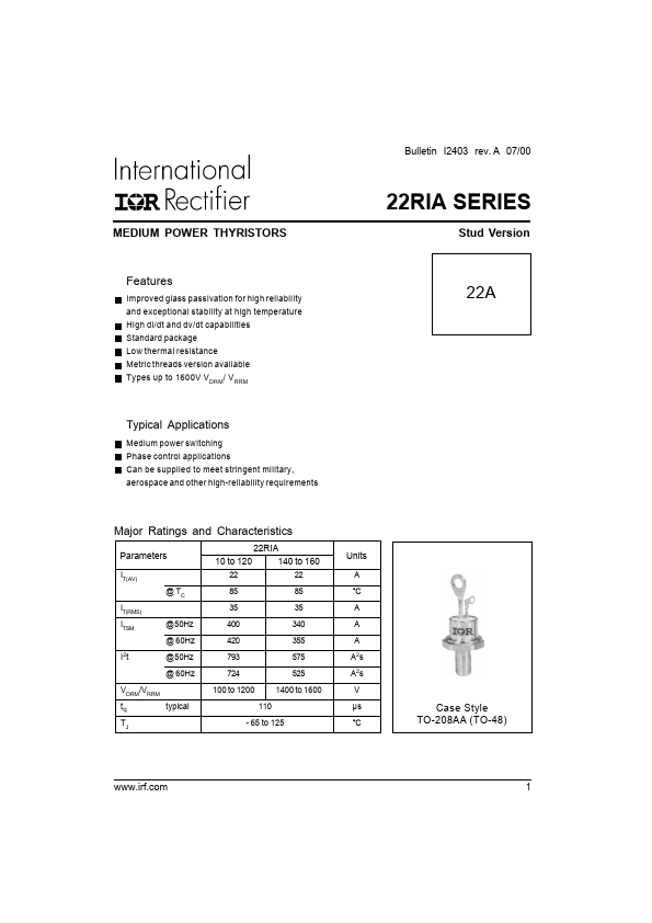 22RIA120MS90 InternationalRectifier