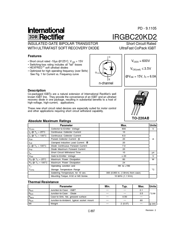 IRGBC20KD2 International Rectifier