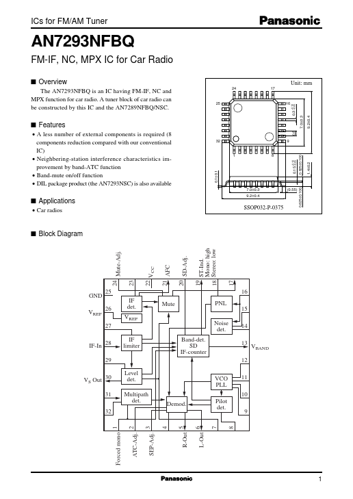 AN7293NFBQ Panasonic Semiconductor