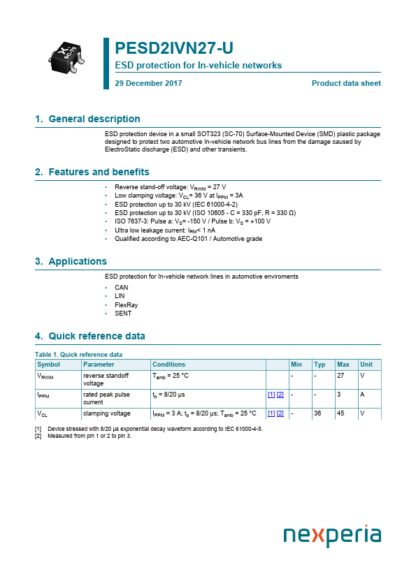 PESD2IVN27-U nexperia