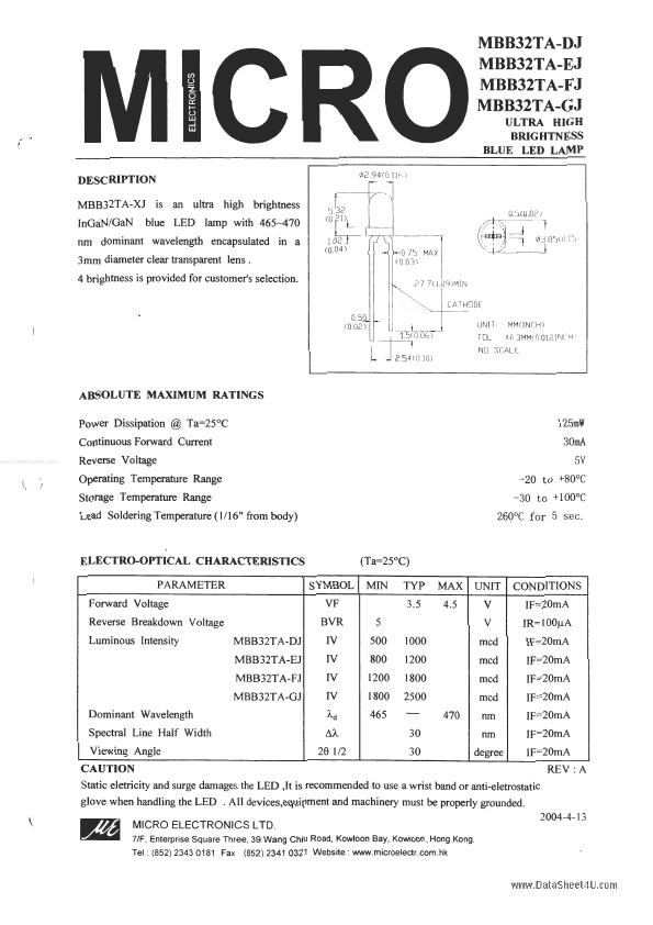 MBB32TA-xJ Micro Electronics