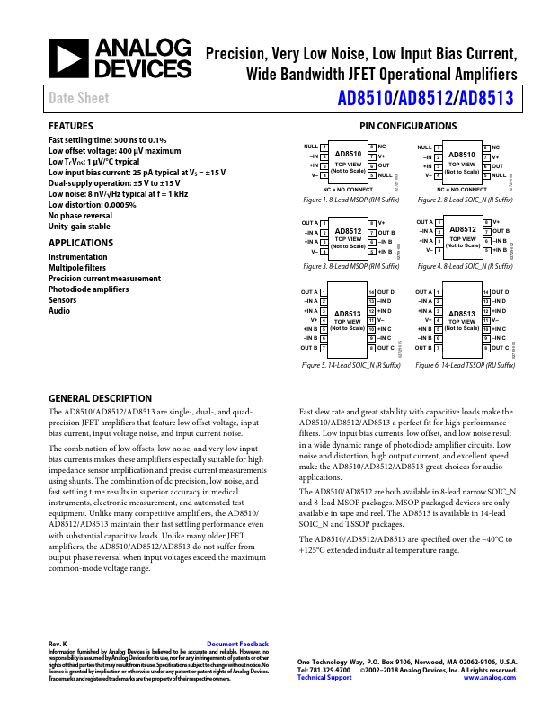 <?=AD8510?> डेटा पत्रक पीडीएफ