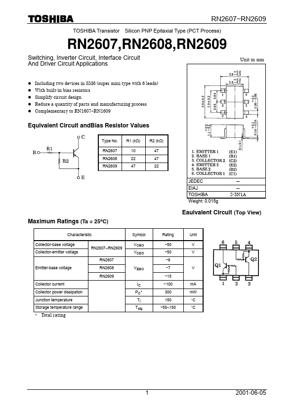 RN2609 Toshiba Semiconductor