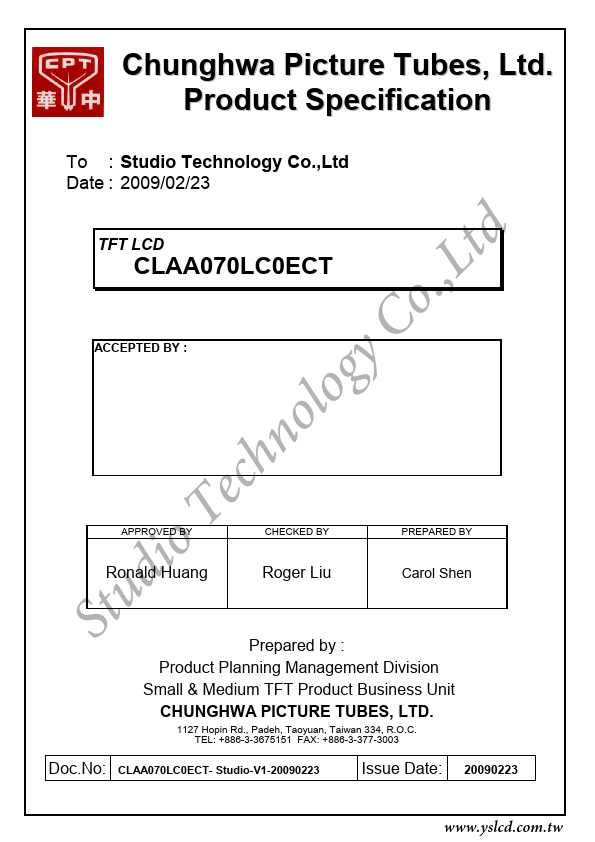 <?=CLAA070LC0ECT?> डेटा पत्रक पीडीएफ