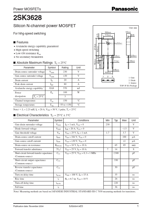 K3628 Panasonic