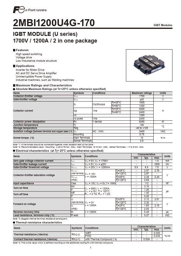 2MBI1200U4G-170