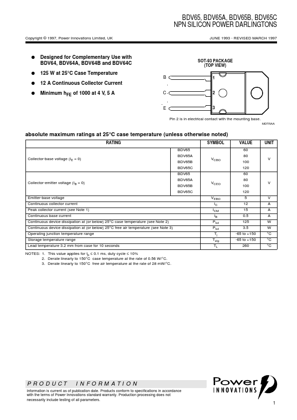 BDV65B Power Innovations Limited