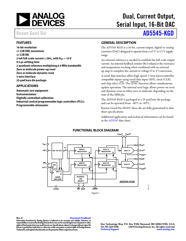 AD5545-KGD Analog Devices