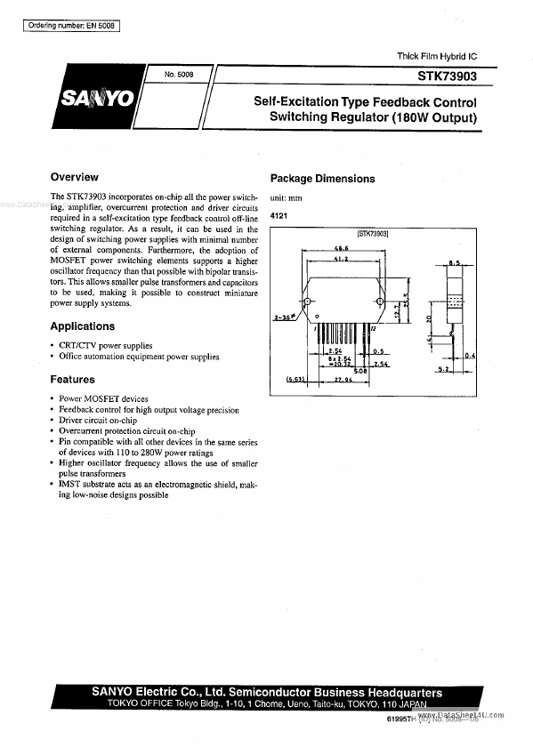 STK73903 Sanyo Semicon Device