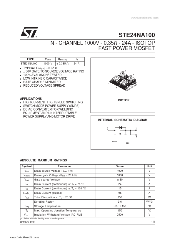 <?=STE24NA100?> डेटा पत्रक पीडीएफ