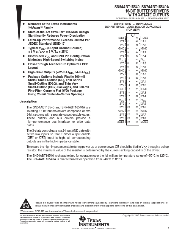 SN54ABT16540