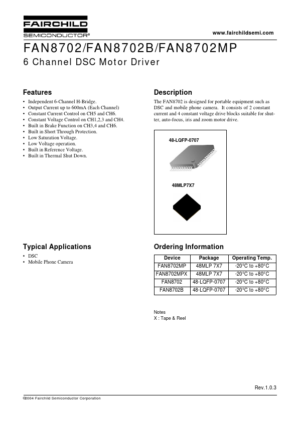 FAN8702MP Fairchild Semiconductor